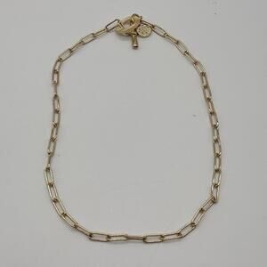 Akola Toggle Necklace 10K Paper Clip Link Chain Blonde Horn Link Carved By Hand